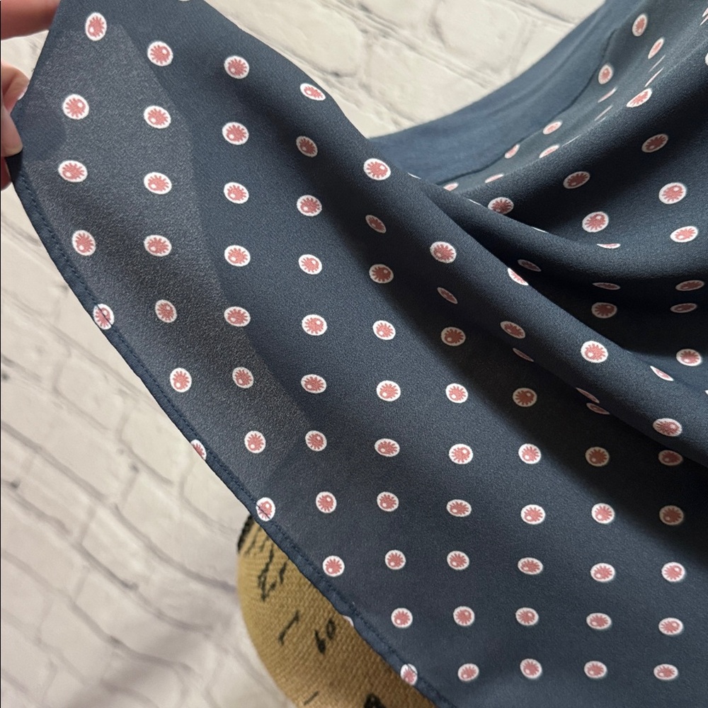 LOFT Printed Dot polyester front & solid rayon back Sleeveless Tank Top - Picture 7 of 9